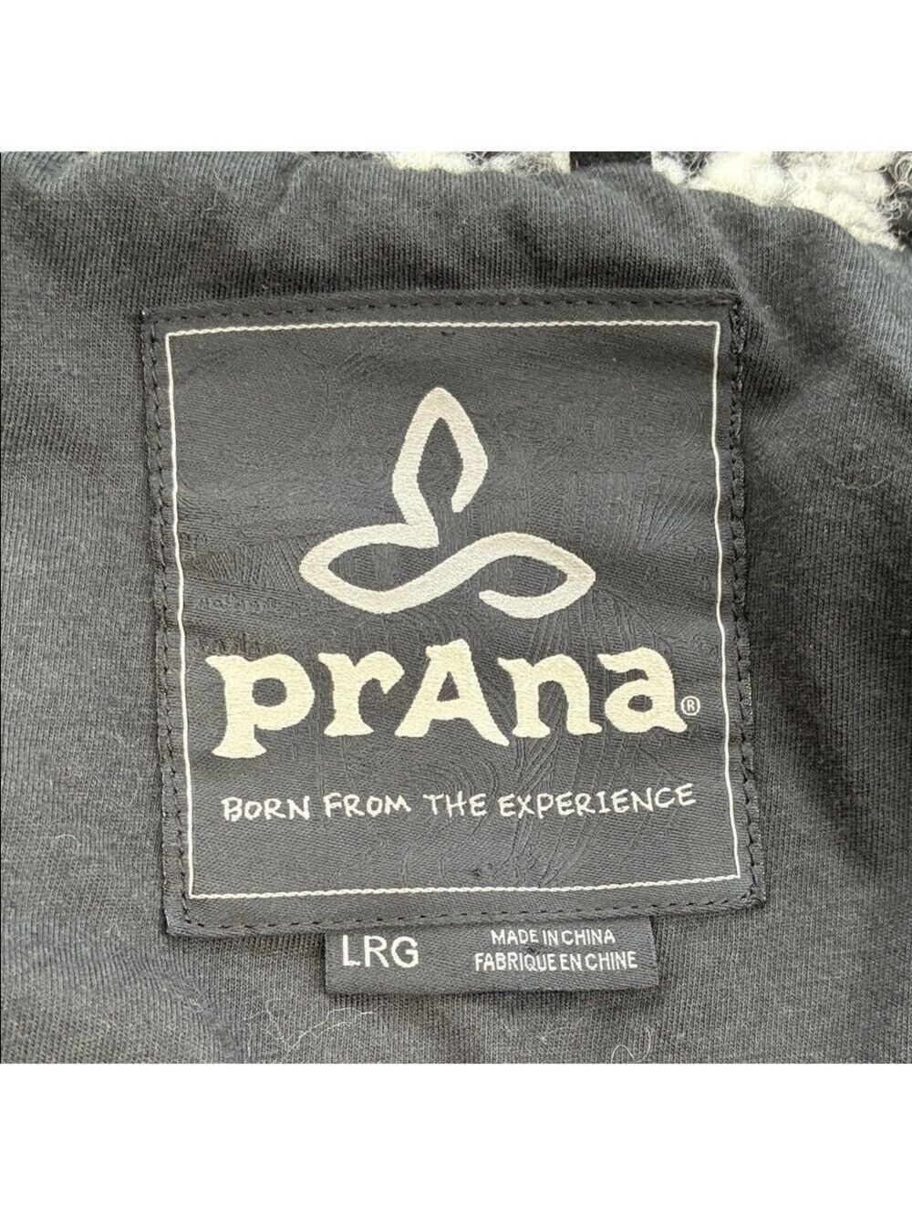 Prana Sakari Jacket Wool Sherpa Lined Shacket Coat Black White Herringbone L - Picture 10 of 12